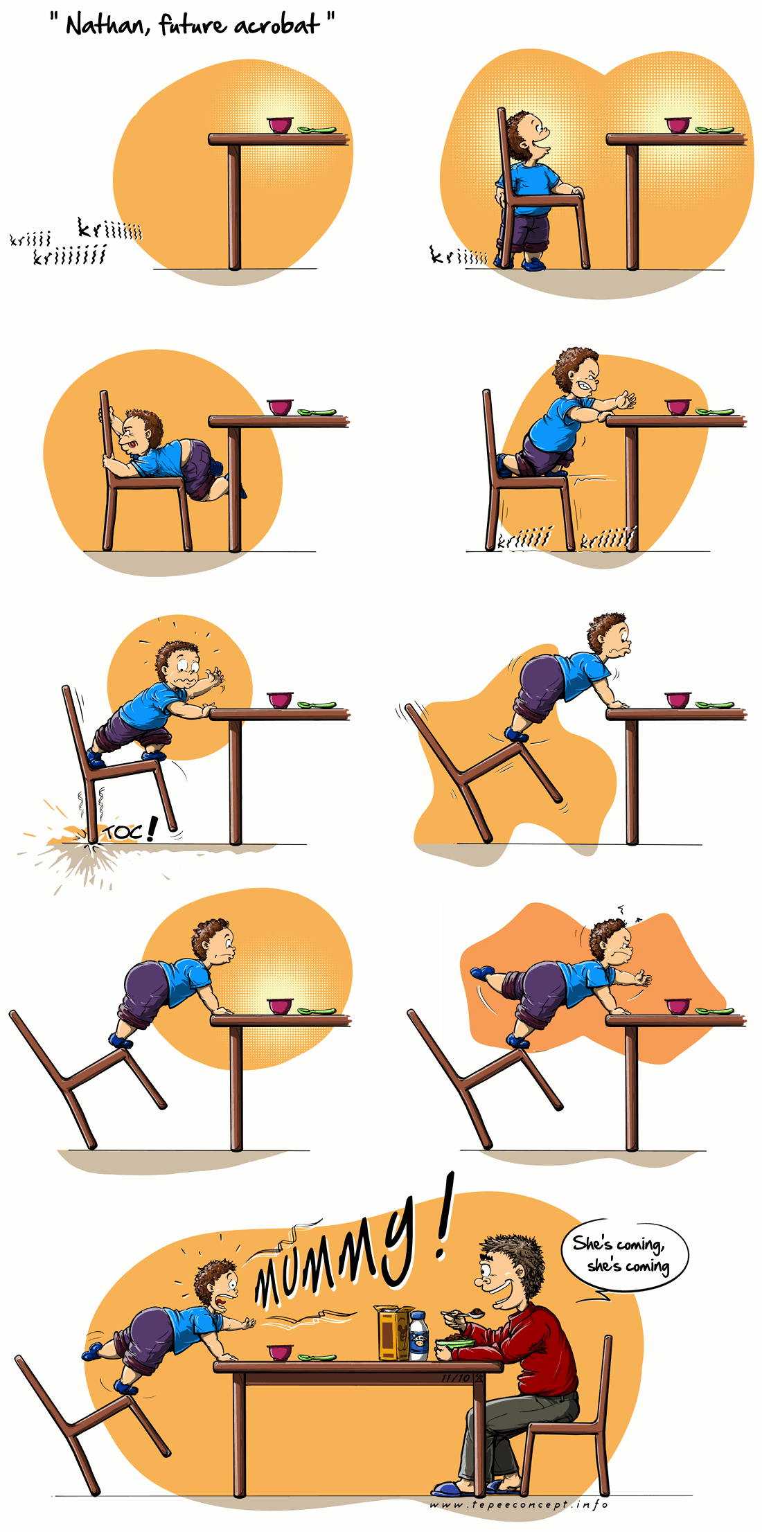 Comic Nathan, future acrobat