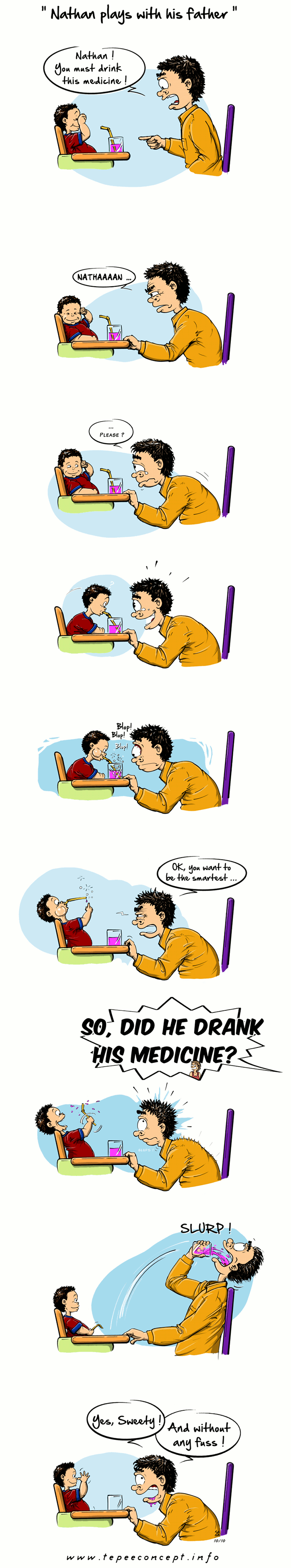 Comic Nathan plays with his father
