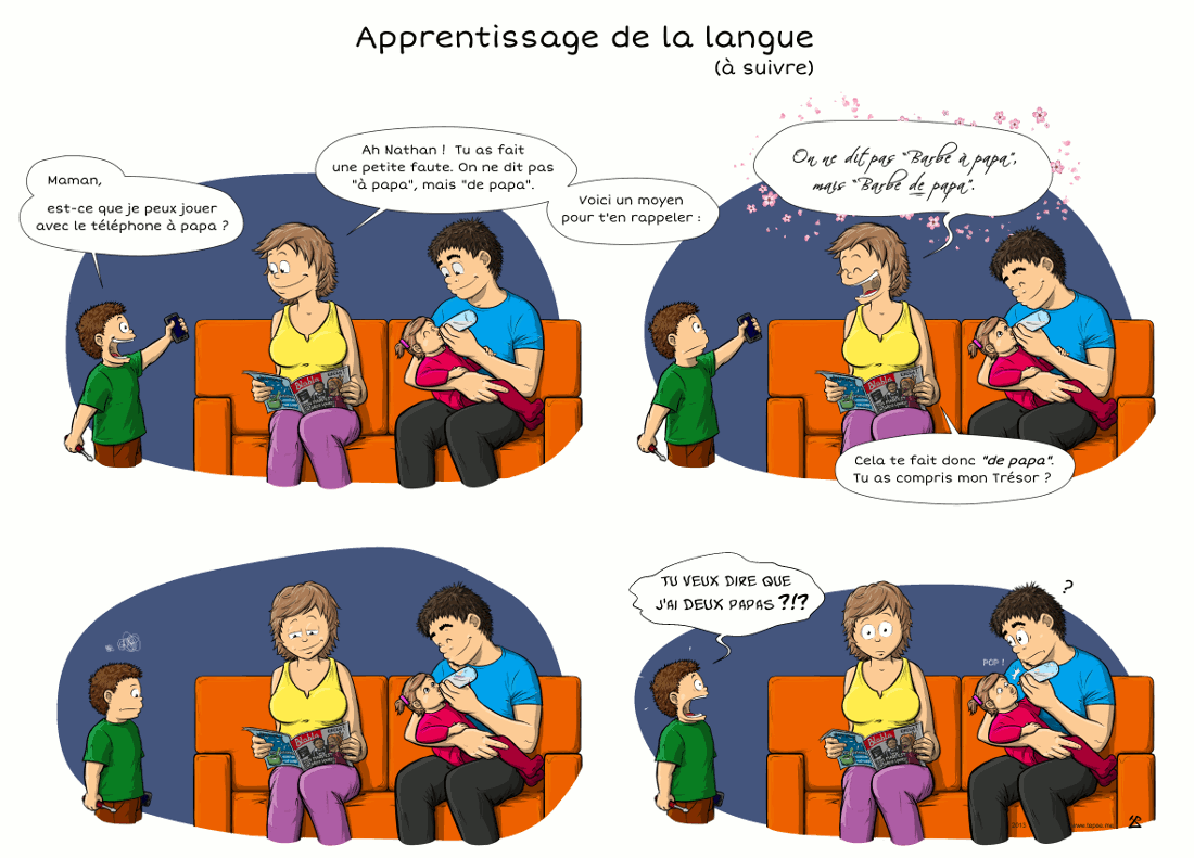 Strip "Apprentissage de la langue (à suivre...)"