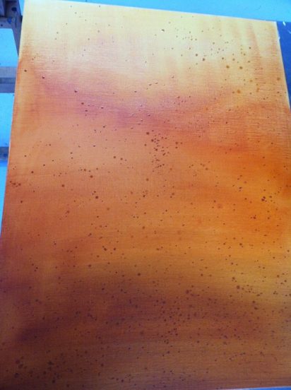 Tableau Reconstruction (Le fond effet sable avec des gouttes d'eau teintées)